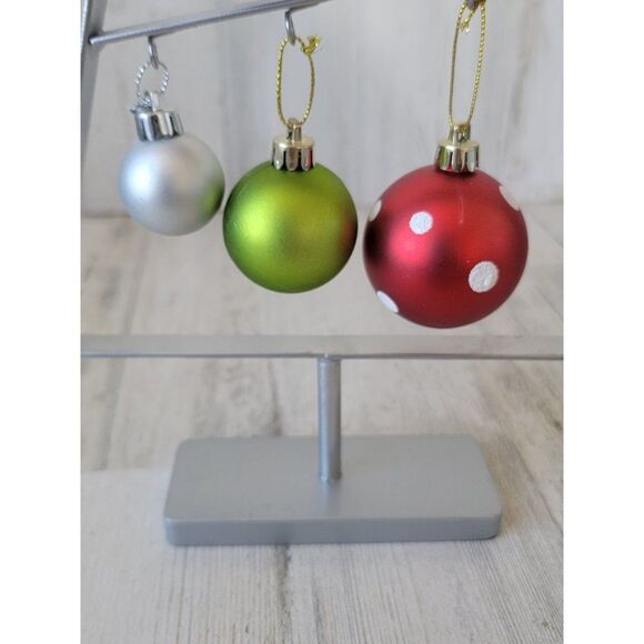 Silver Tree frame ball ornament glitter Xmas Decor figure - Picture 5 of 12
